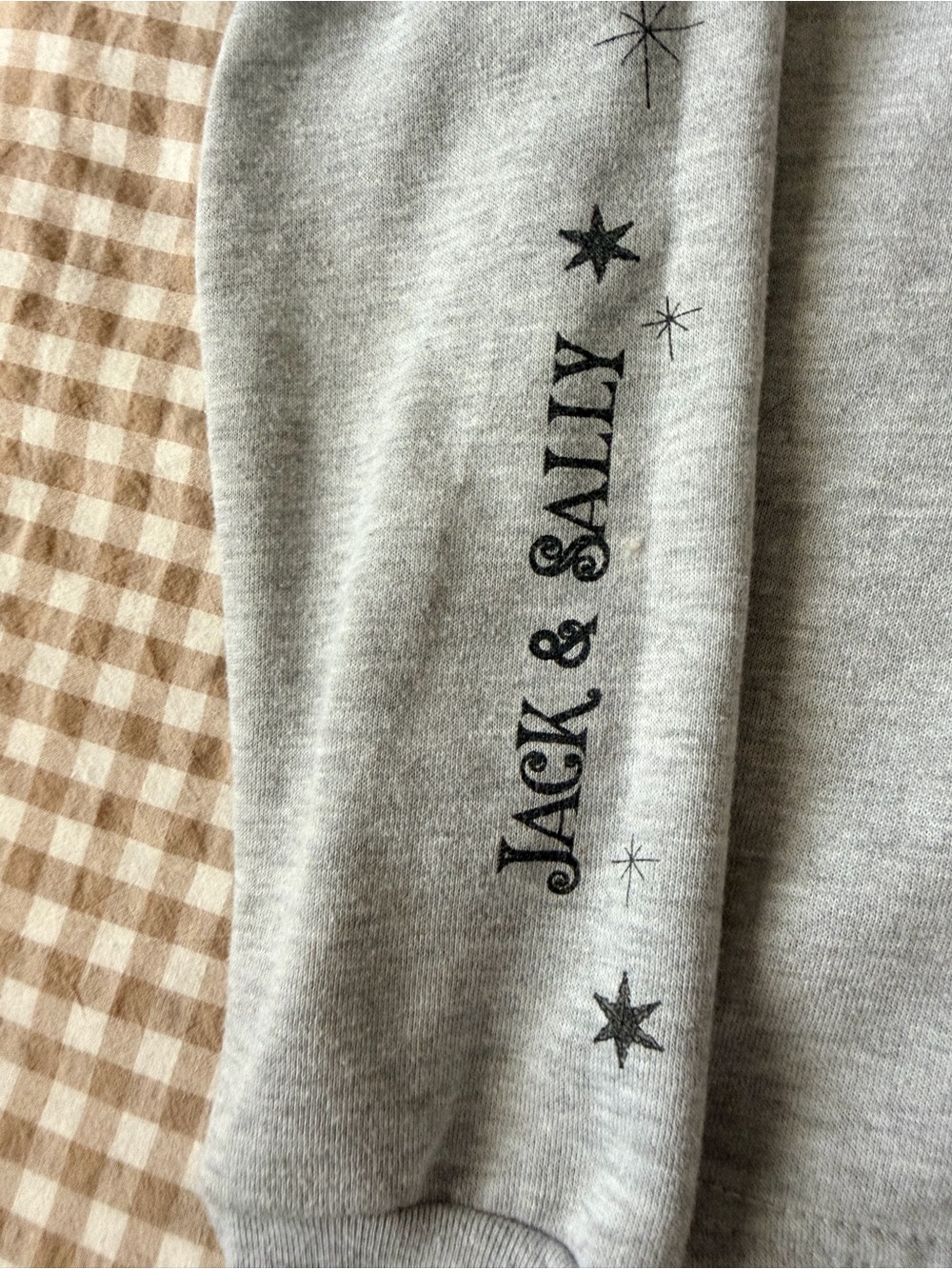 Disney The Nightmare Before Christmas Jack & Sally Light Grey Pullover Hoodie - Picture 2 of 6